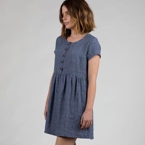 Pyne and Smith Clothiers Model No.10 Button Up Dress — Blueberry Check